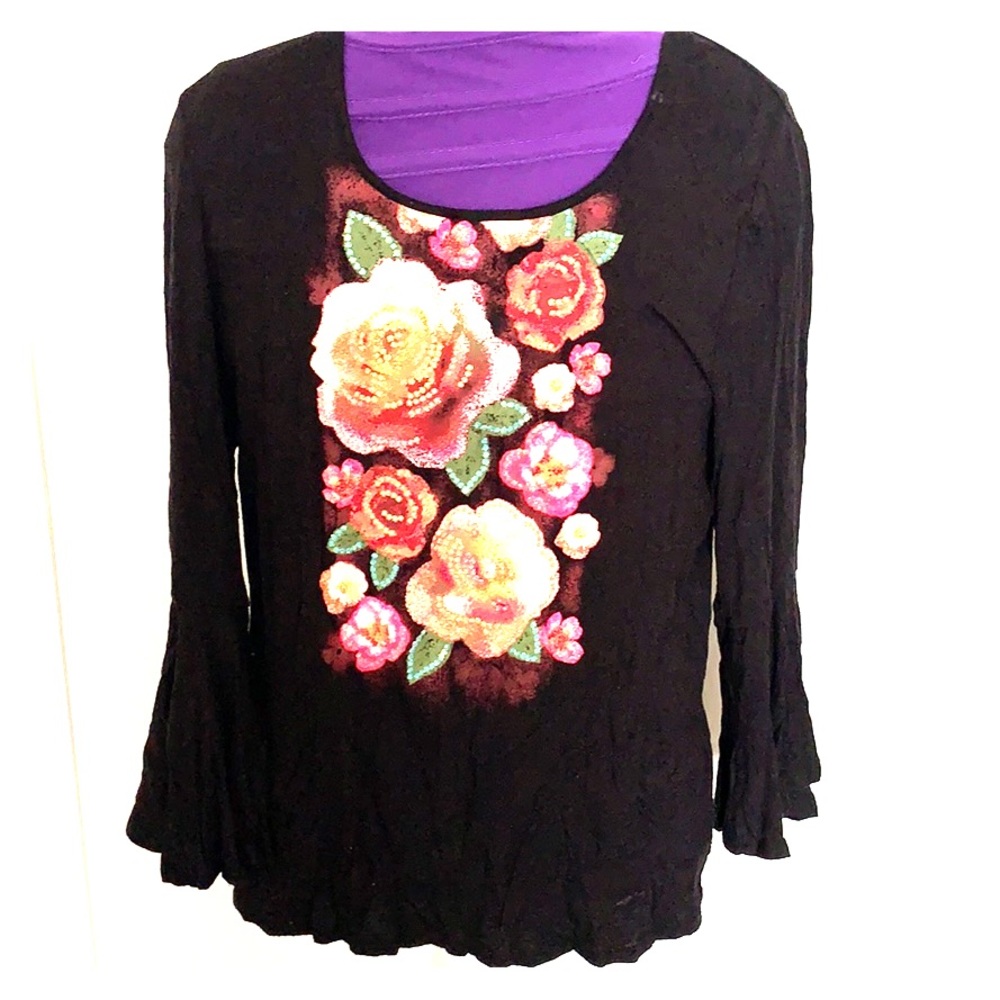 JUSTICE FLARED LONG SLEEVE SHIRT